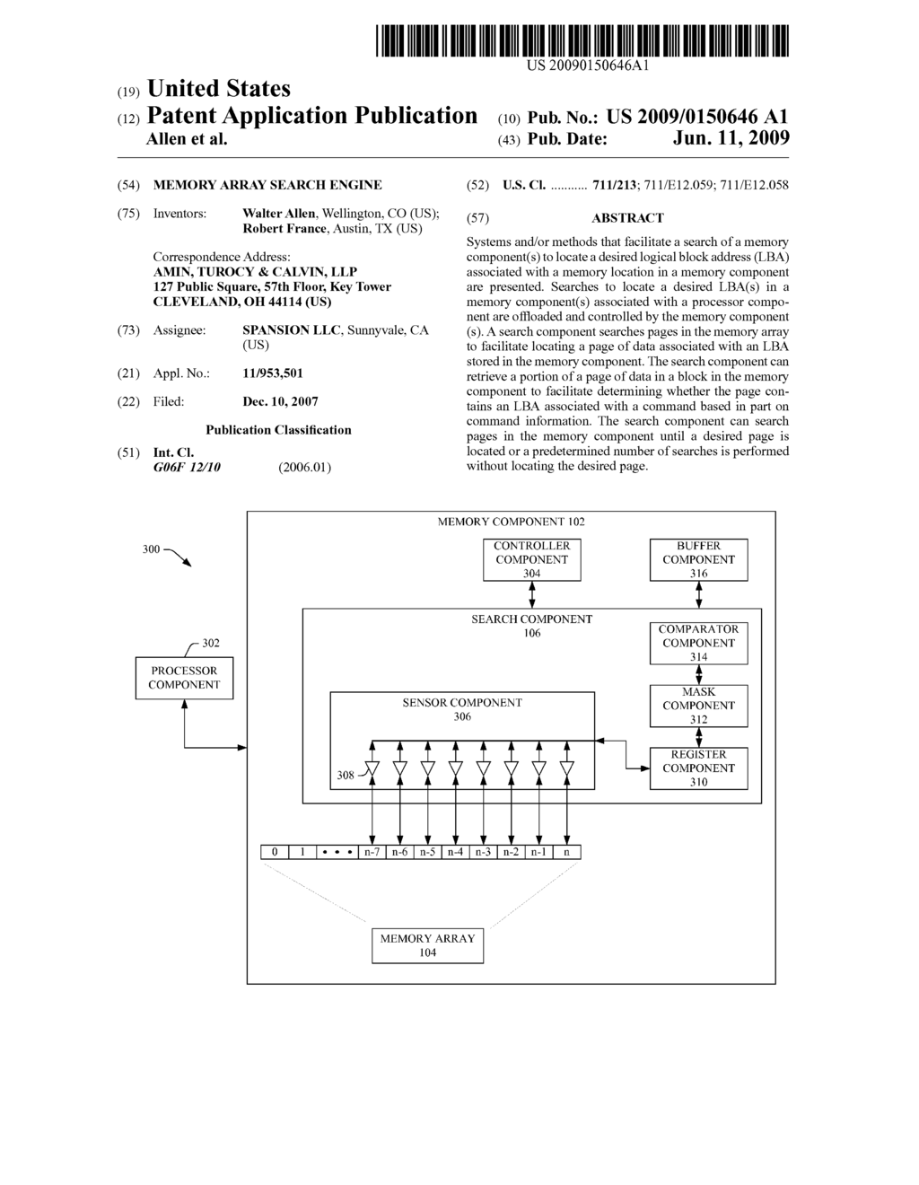 MEMORY ARRAY SEARCH ENGINE - diagram, schematic, and image 01