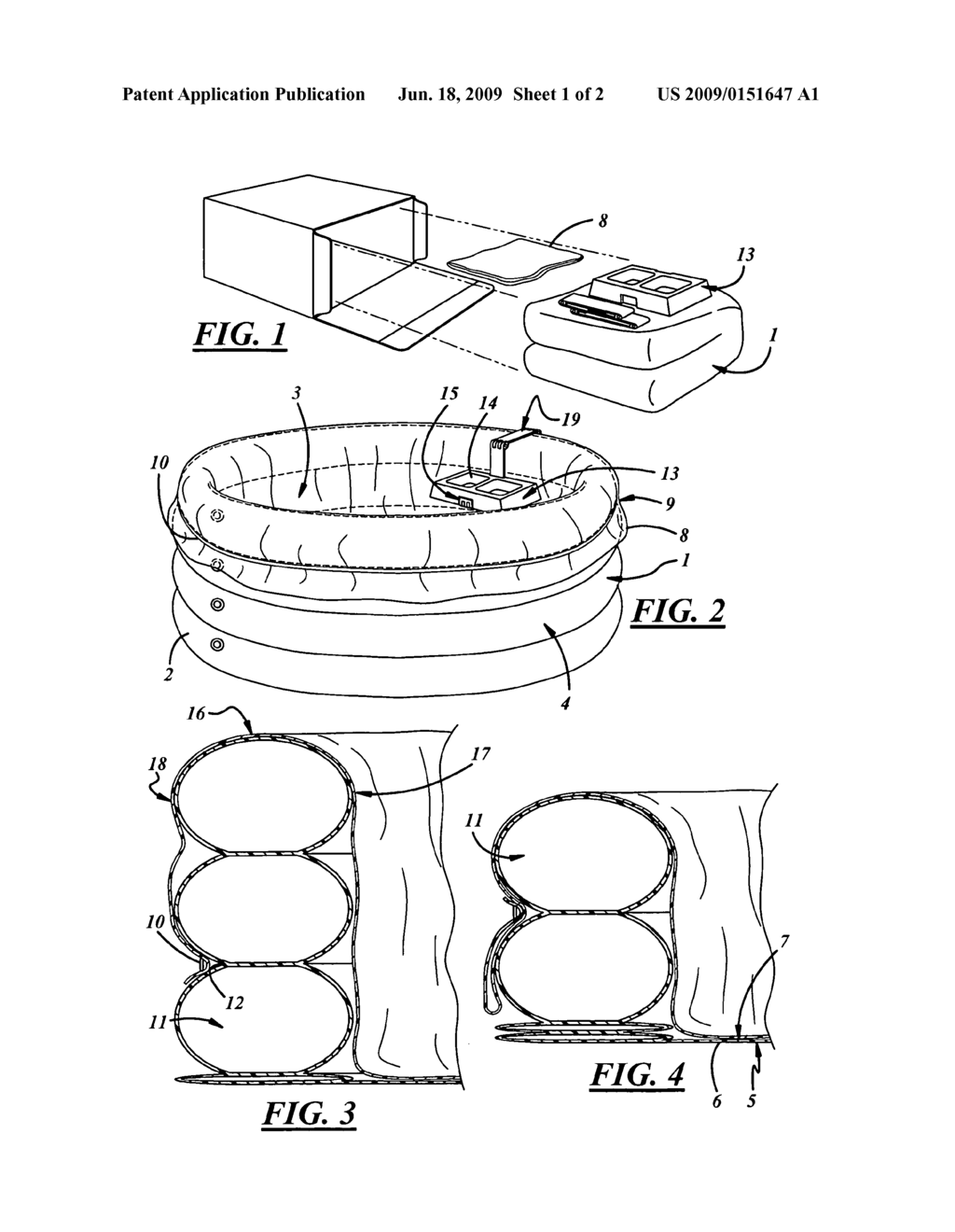 Inflatable, multi-purpose whelping system, and method and kit for preparing same - diagram, schematic, and image 02