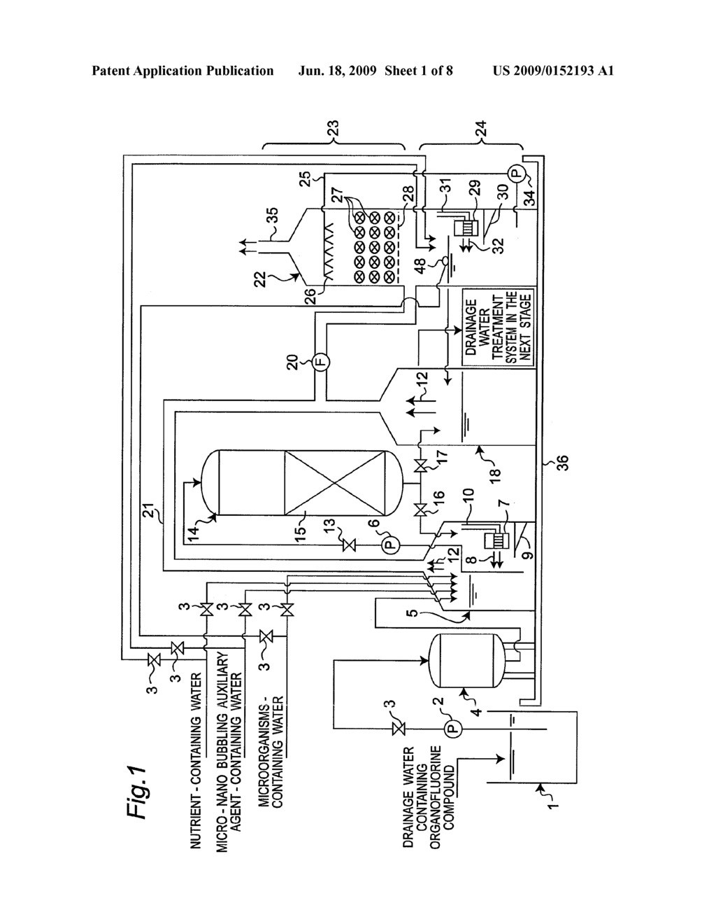 DRAINAGE WATER-TREATING METHOD AND DRAINAGE WATER-TREATING APPARATUS - diagram, schematic, and image 02