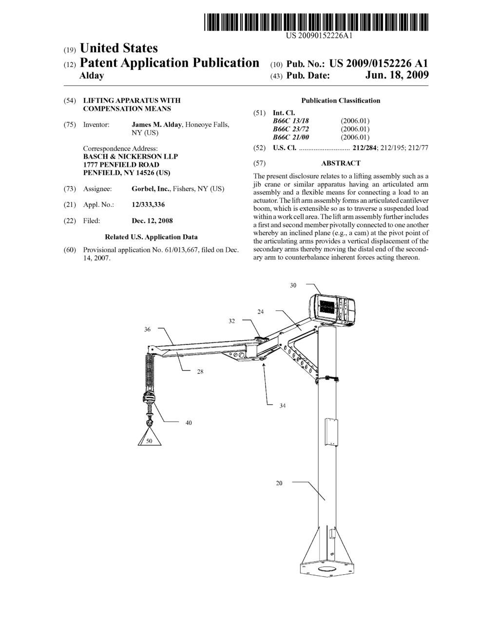 LIFTING APPARATUS WITH COMPENSATION MEANS - diagram, schematic, and image 01