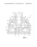 Turbulence Inhibiting Impact Well for Submerged Shroud or Sprue Poured Castings diagram and image