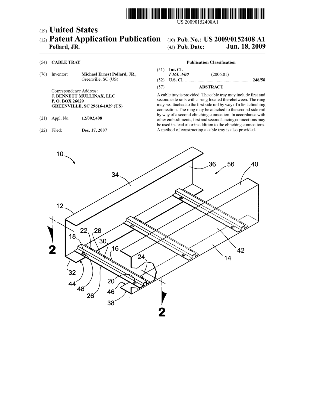 Cable tray - diagram, schematic, and image 01