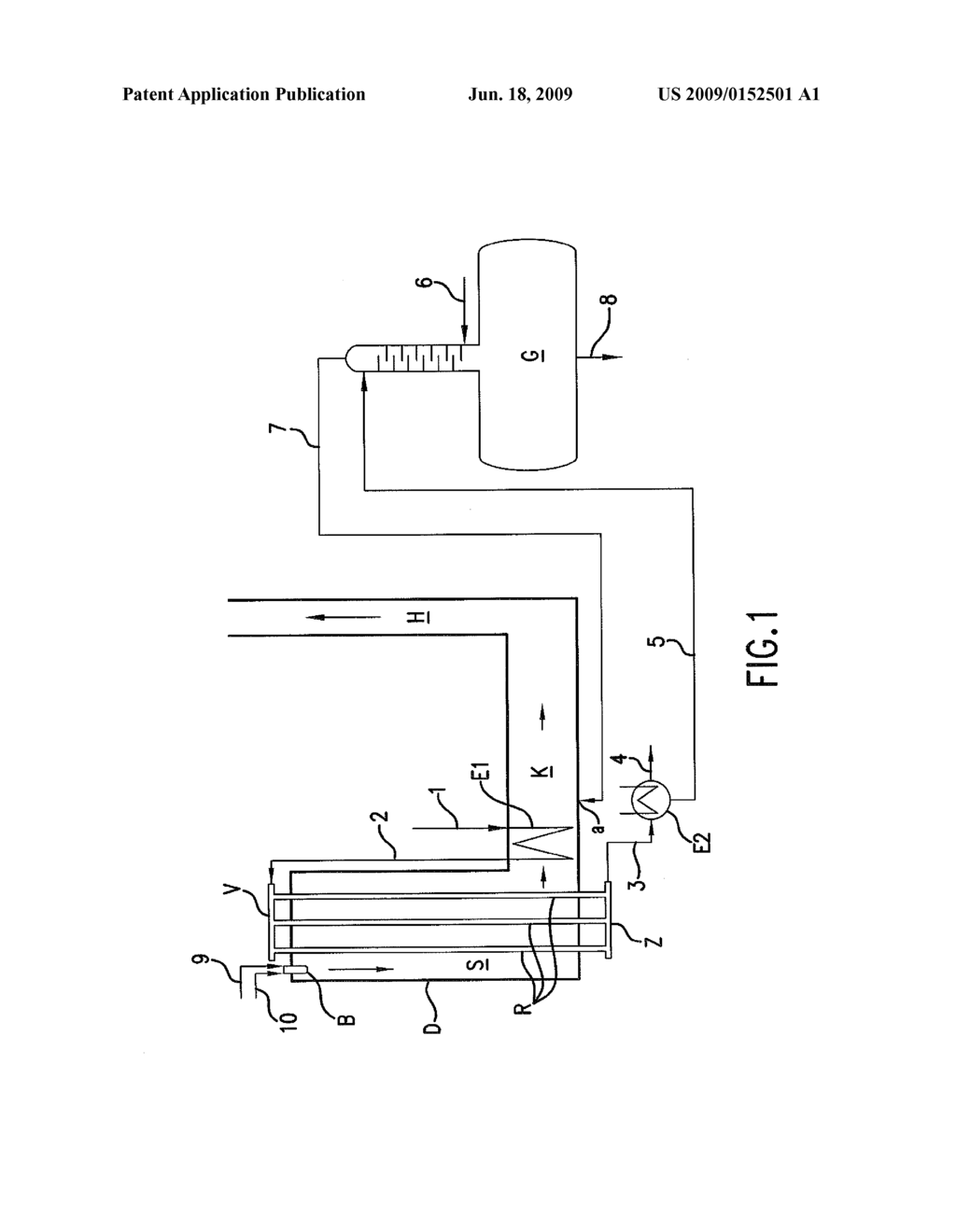 Process and device for removal of exhaust gases - diagram, schematic, and image 02