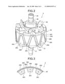 Automotive alternator including annular core having protrusions and recesses alternately formed on its outer surface diagram and image