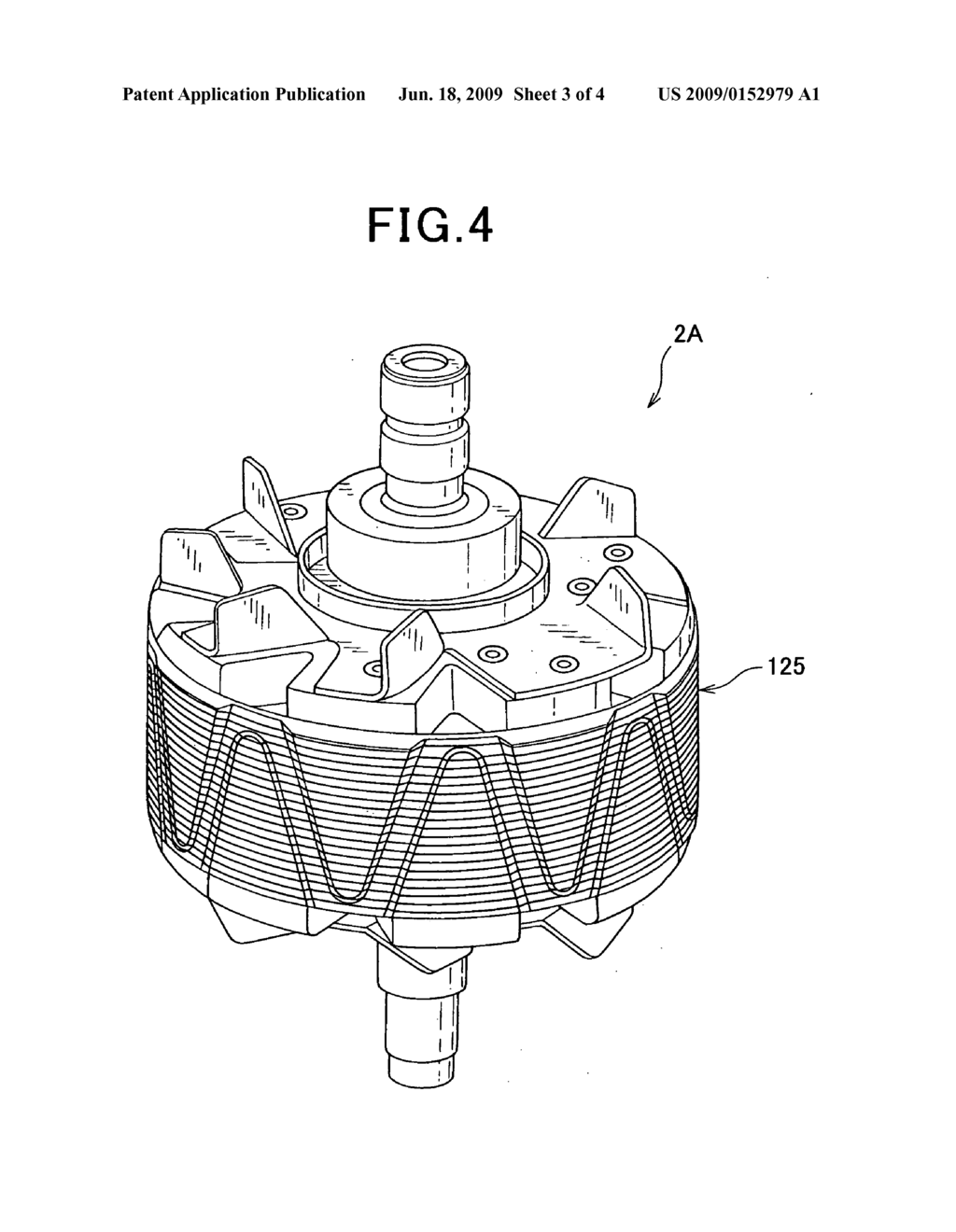 Automotive alternator including annular core having protrusions and recesses alternately formed on its outer surface - diagram, schematic, and image 04