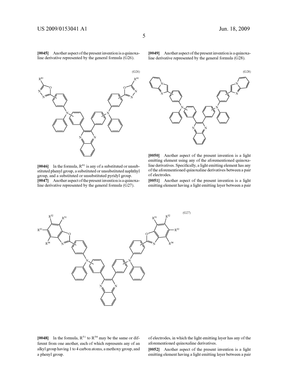 Quinoxaline Derivative, and Light Emitting Element, Light Emitting Device and Electronic Appliance Using the Same - diagram, schematic, and image 39