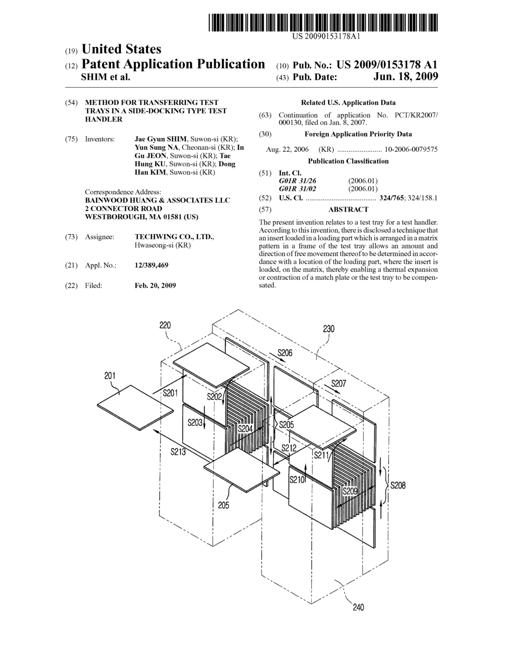 METHOD FOR TRANSFERRING TEST TRAYS IN A SIDE-DOCKING TYPE TEST HANDLER - diagram, schematic, and image 01