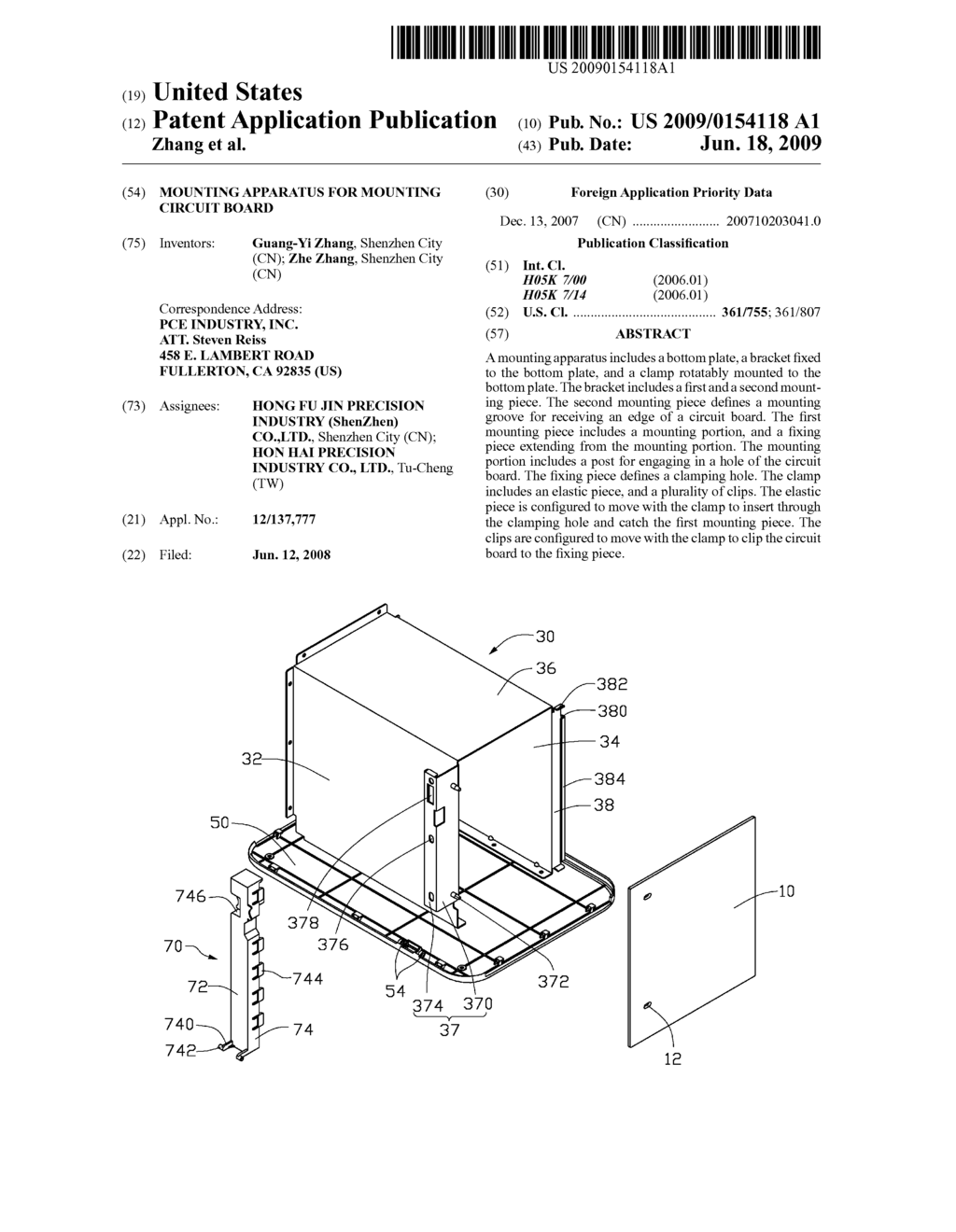 MOUNTING APPARATUS FOR MOUNTING CIRCUIT BOARD - diagram, schematic, and image 01