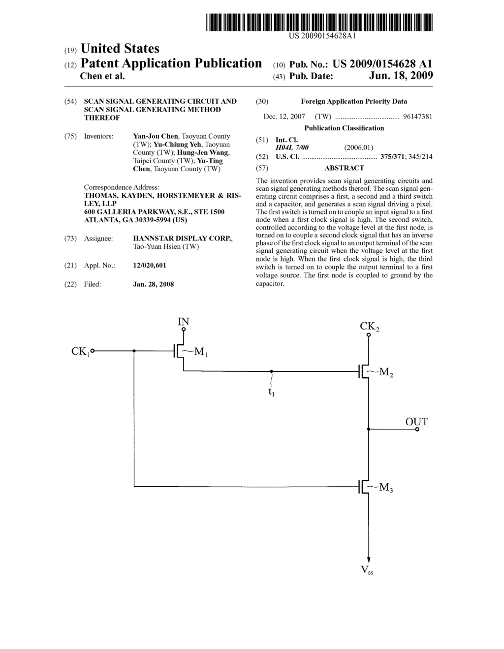 SCAN SIGNAL GENERATING CIRCUIT AND SCAN SIGNAL GENERATING METHOD THEREOF - diagram, schematic, and image 01