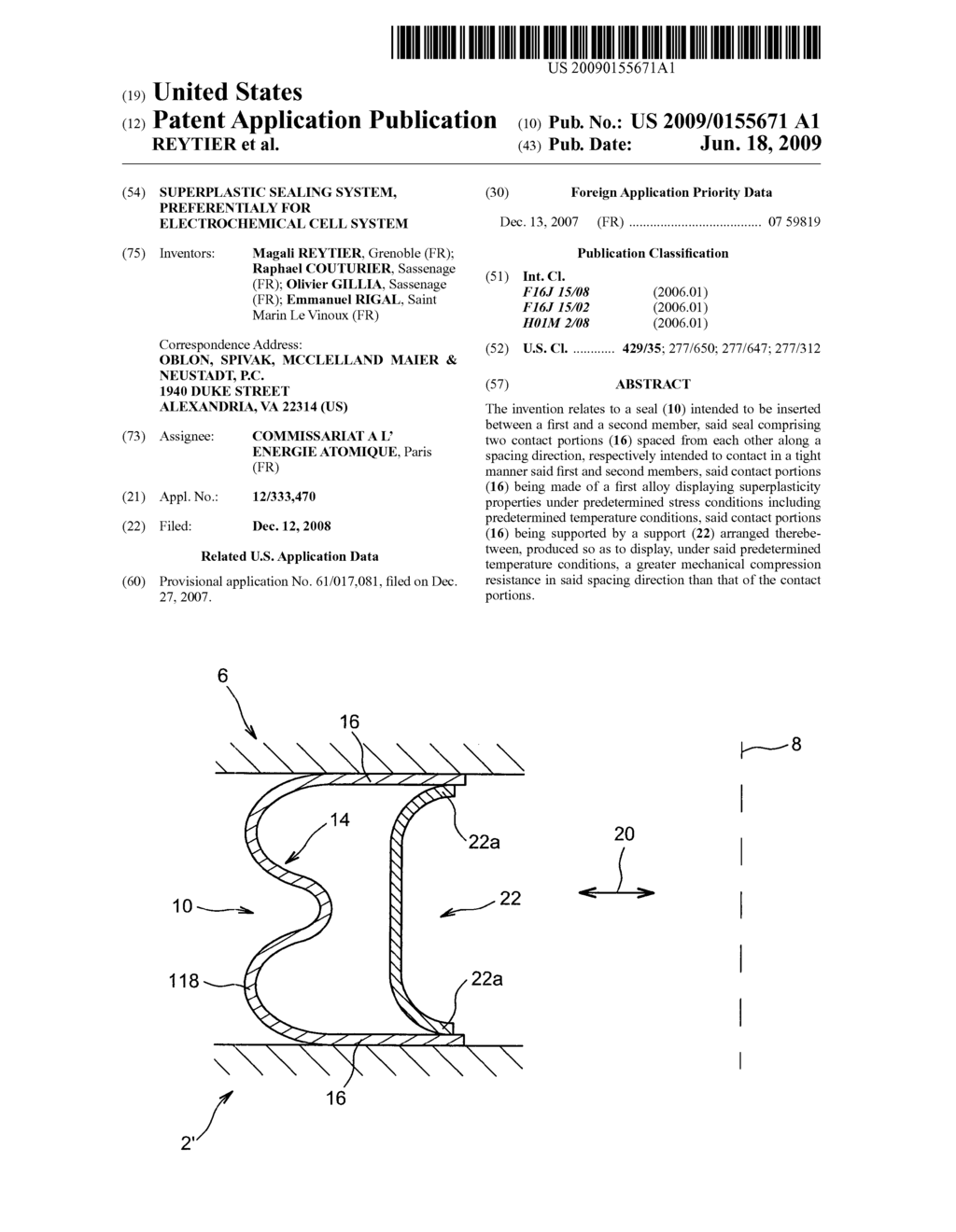 SUPERPLASTIC SEALING SYSTEM, PREFERENTIALY FOR ELECTROCHEMICAL CELL SYSTEM - diagram, schematic, and image 01