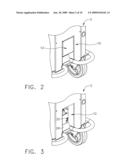 Pivoting hopper for particle blast apparatus diagram and image