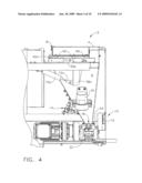 Pivoting hopper for particle blast apparatus diagram and image