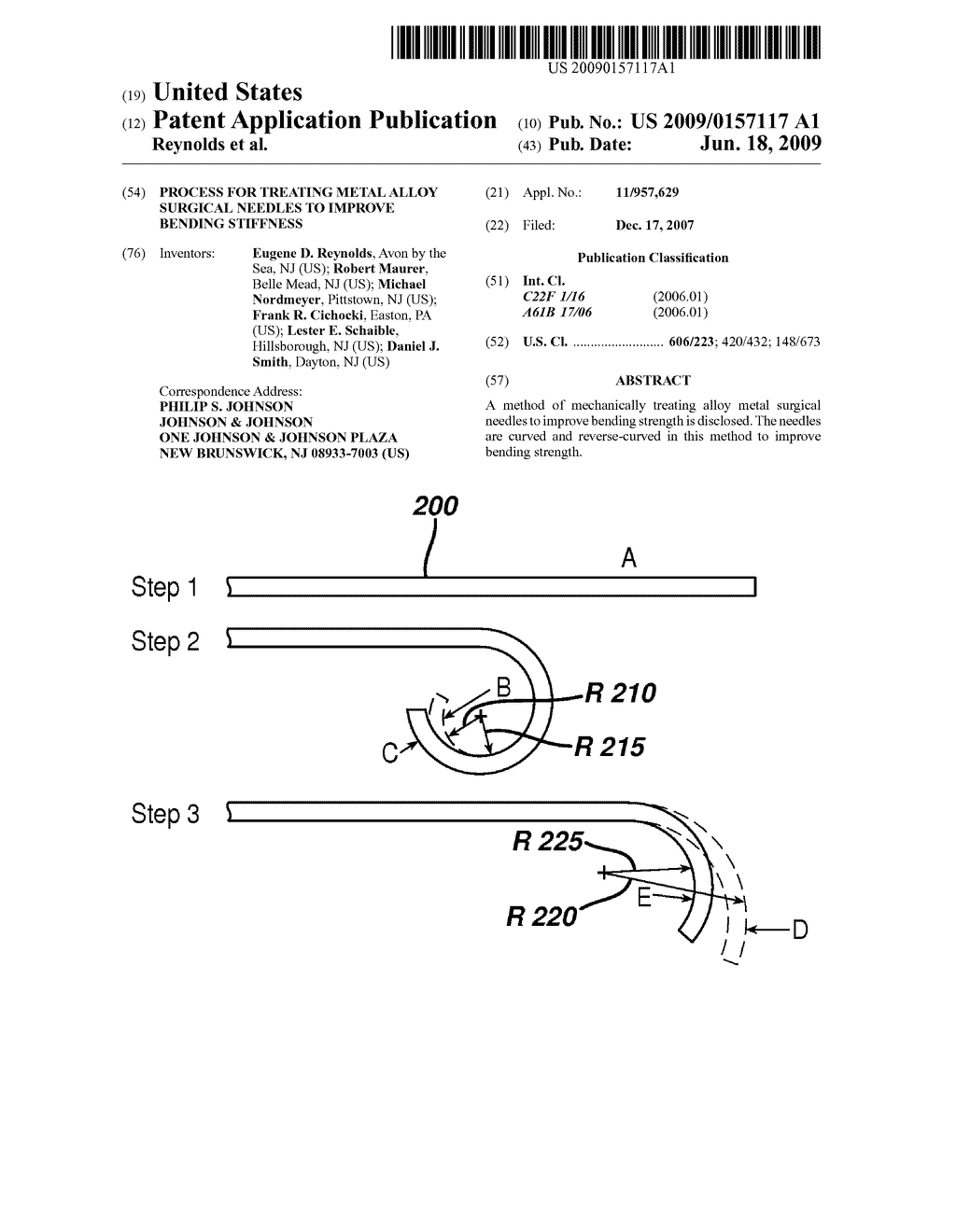 PROCESS FOR TREATING METAL ALLOY SURGICAL NEEDLES TO IMPROVE BENDING STIFFNESS - diagram, schematic, and image 01