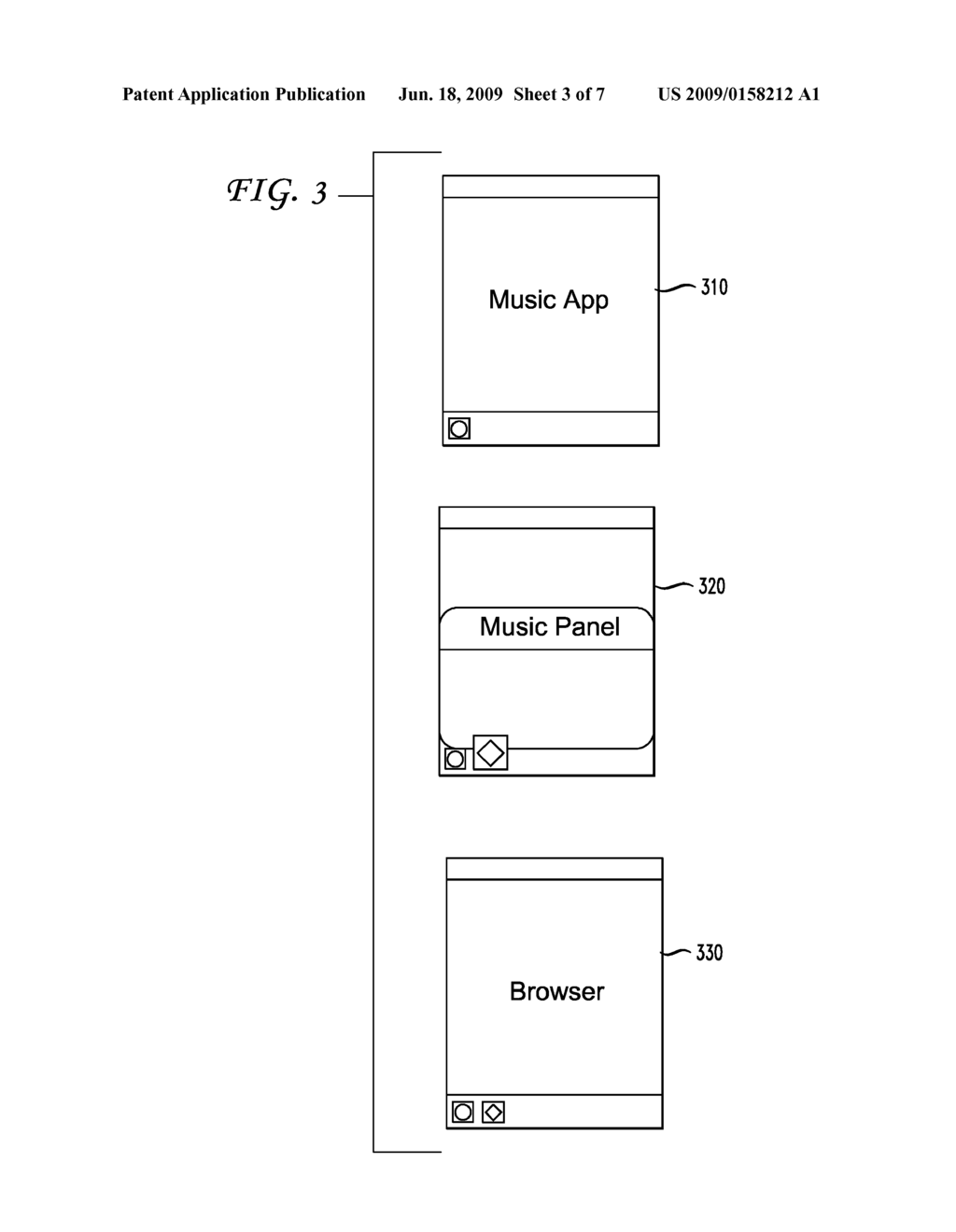 SYSTEM AND METHOD FOR PRESENTING RECENTLY-USED AND IN-USE APPLICATIONS FOR EASE OF NAVIGATION ON AN ELECTRONIC DEVICE - diagram, schematic, and image 04