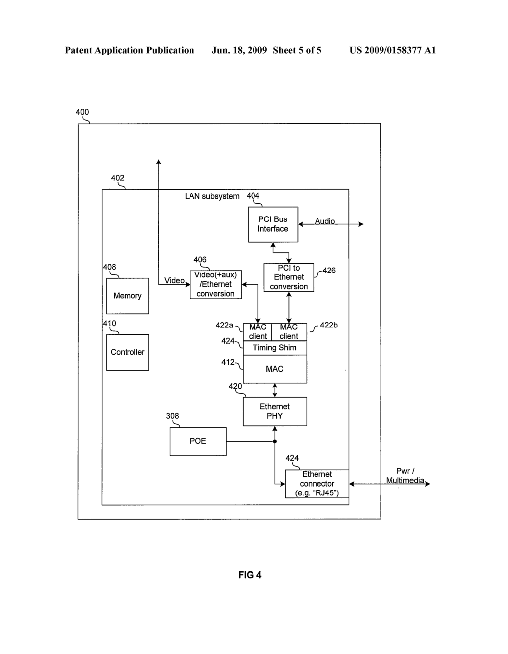 Method And System For Utilizing A Single Connection For Efficient Delivery Of Power And Multimedia Information - diagram, schematic, and image 06