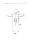 Surgical gown having a fluid guiding channel diagram and image