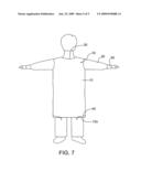 Surgical gown having a fluid guiding channel diagram and image