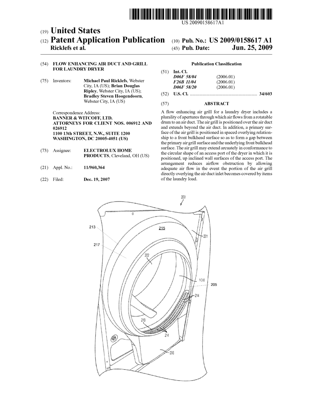 FLOW ENHANCING AIR DUCT AND GRILL FOR LAUNDRY DRYER - diagram, schematic, and image 01