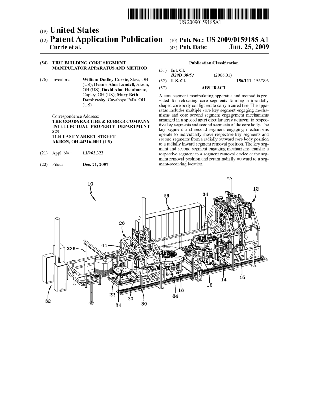 TIRE BUILDING CORE SEGMENT MANIPULATOR APPARATUS AND METHOD - diagram, schematic, and image 01