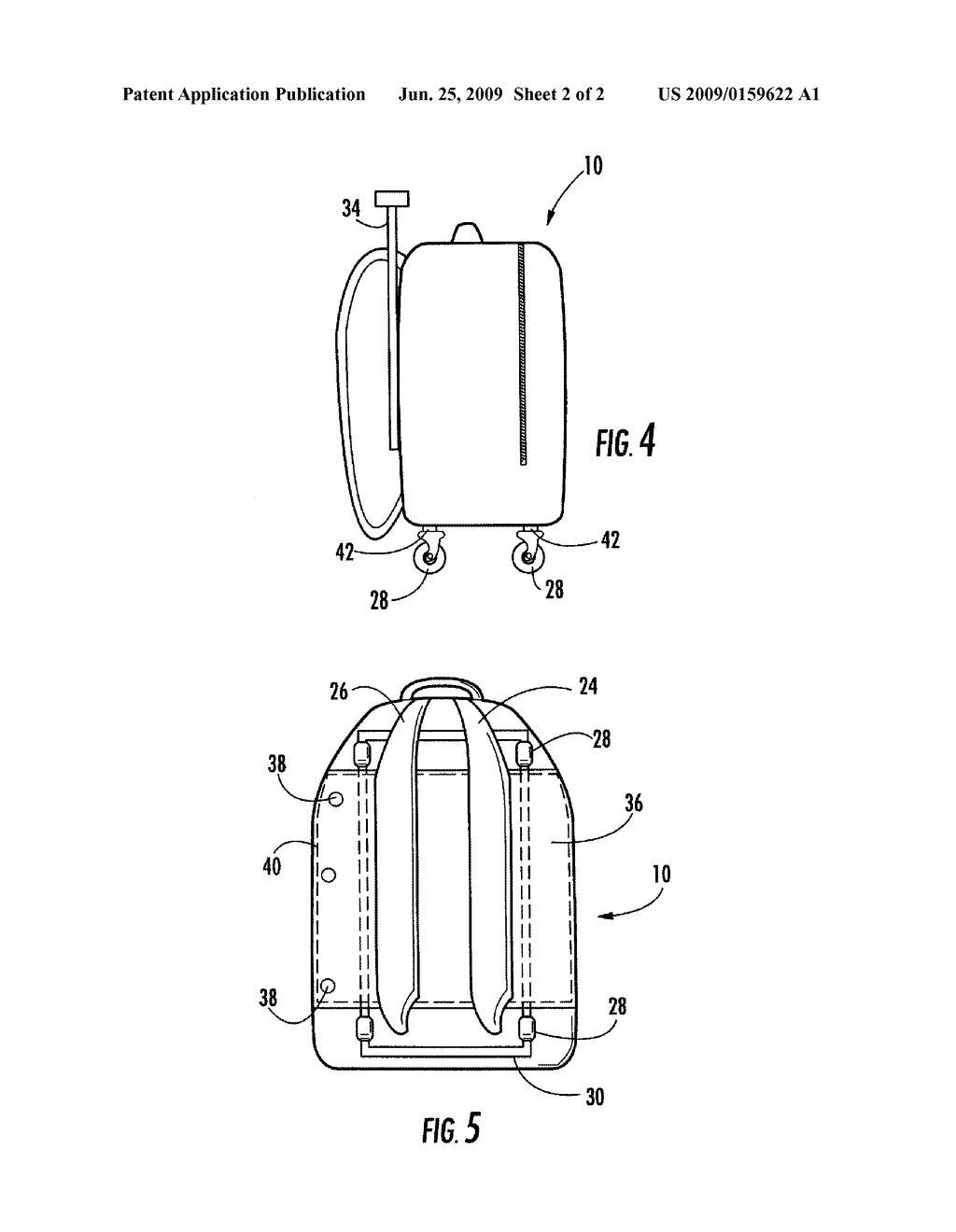 Backpack with detachable wheels - diagram, schematic, and image 03