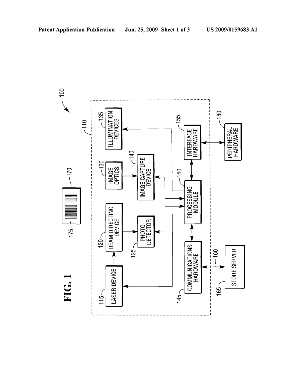 METHOD, DEVICE AND SYSTEM FOR A LASER BAR CODE SCANNER WITH IMAGING ASSIST - diagram, schematic, and image 02