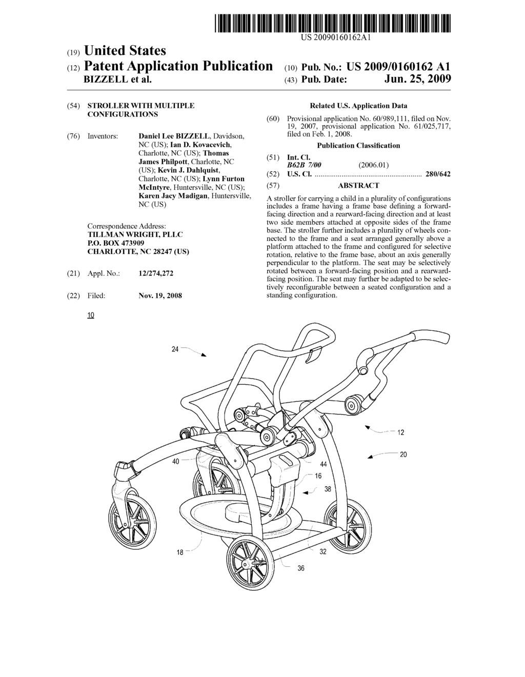 STROLLER WITH MULTIPLE CONFIGURATIONS - diagram, schematic, and image 01