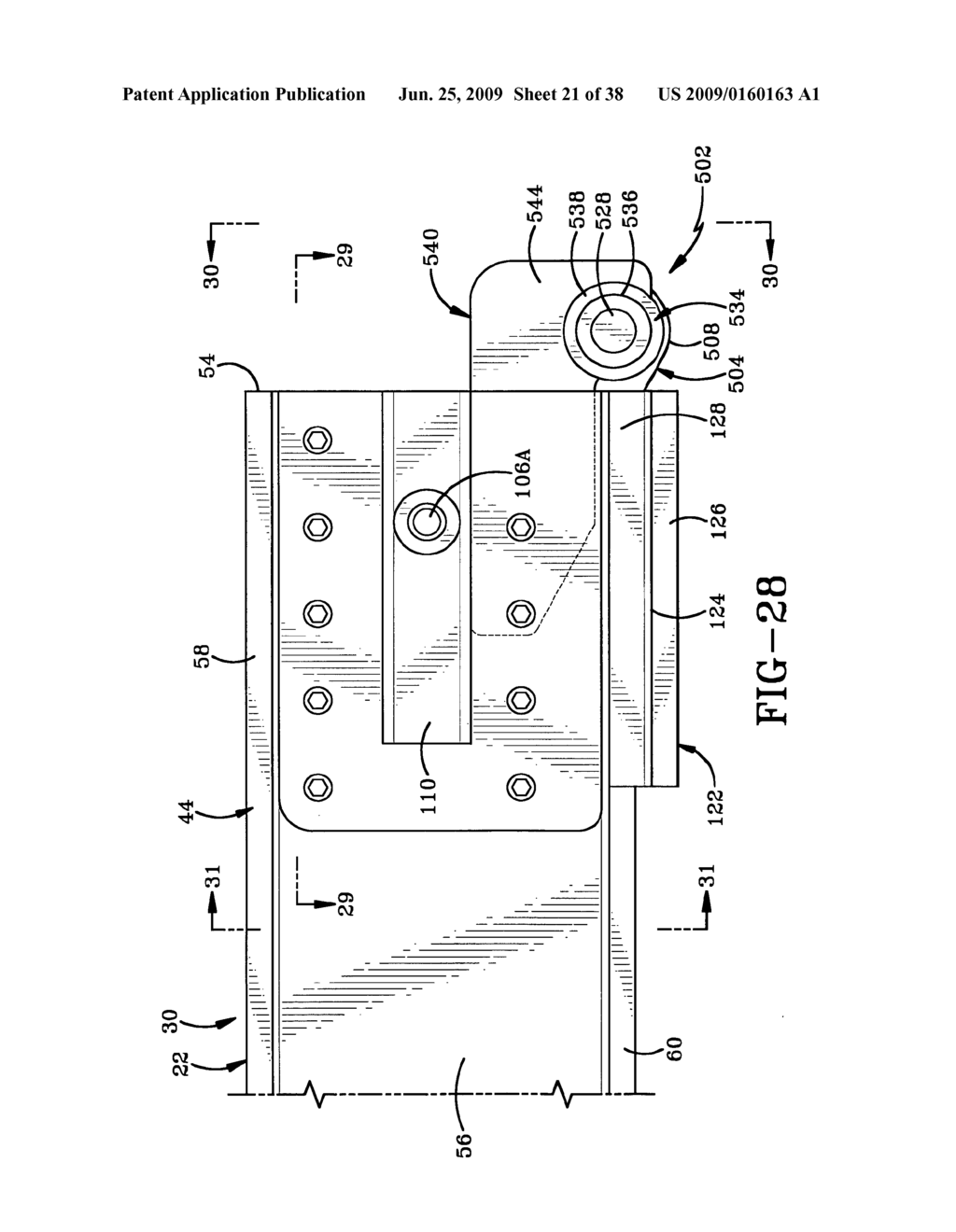 Extendable trailer having a roll support assembly - diagram, schematic, and image 22