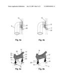 DEVICE COMPRISING AN OUTFLOW BEND AND A PIPE CLAMP AND MOUNTING STRUCTURE COMPRISING SUCH A DEVICE diagram and image