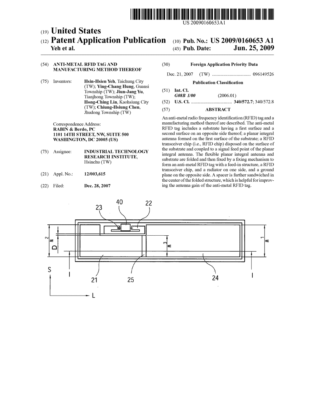 Anti-metal RFID tag and manufacturing method thereof - diagram, schematic, and image 01