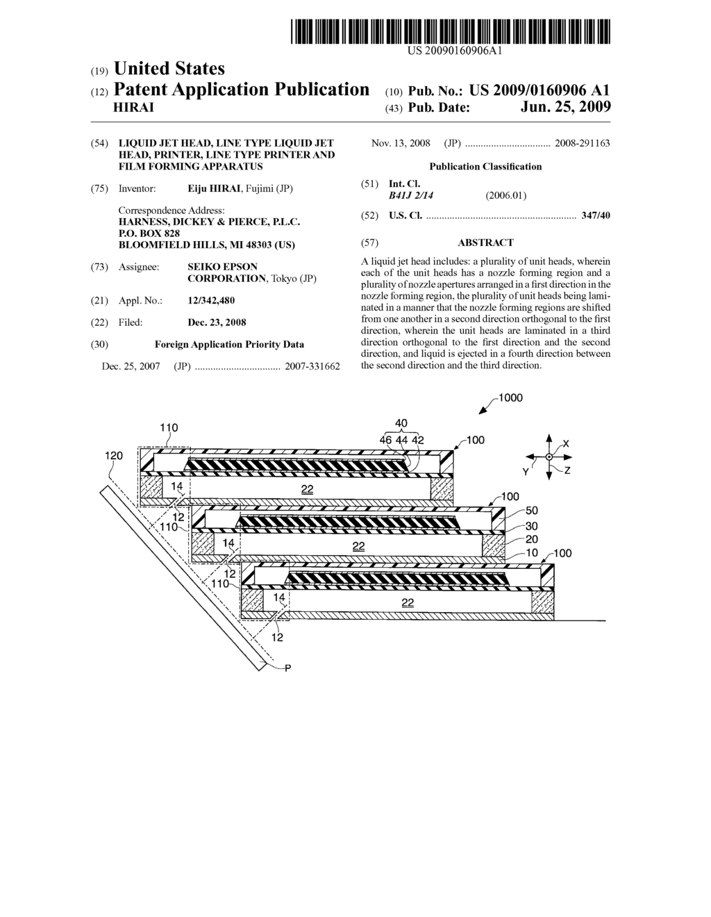 LIQUID JET HEAD, LINE TYPE LIQUID JET HEAD, PRINTER, LINE TYPE PRINTER AND FILM FORMING APPARATUS - diagram, schematic, and image 01