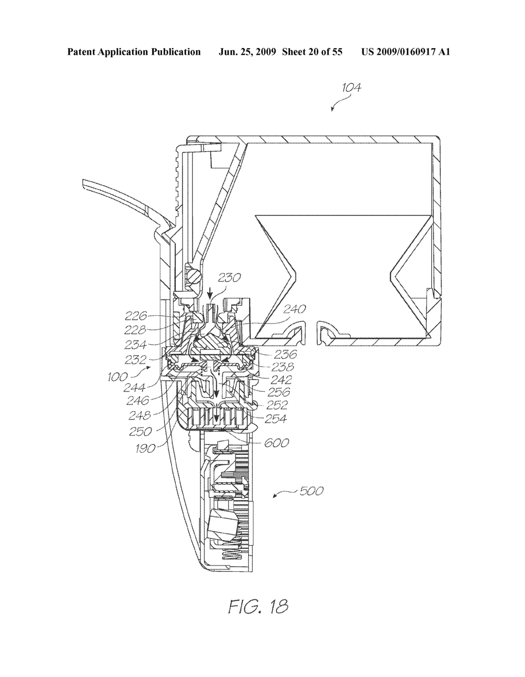 PRINTER WITH INK CARTRIDGE FOR SEALED CONNECTION WITH INLET VALVE PRIOR TO VALVE ACTUATION - diagram, schematic, and image 21