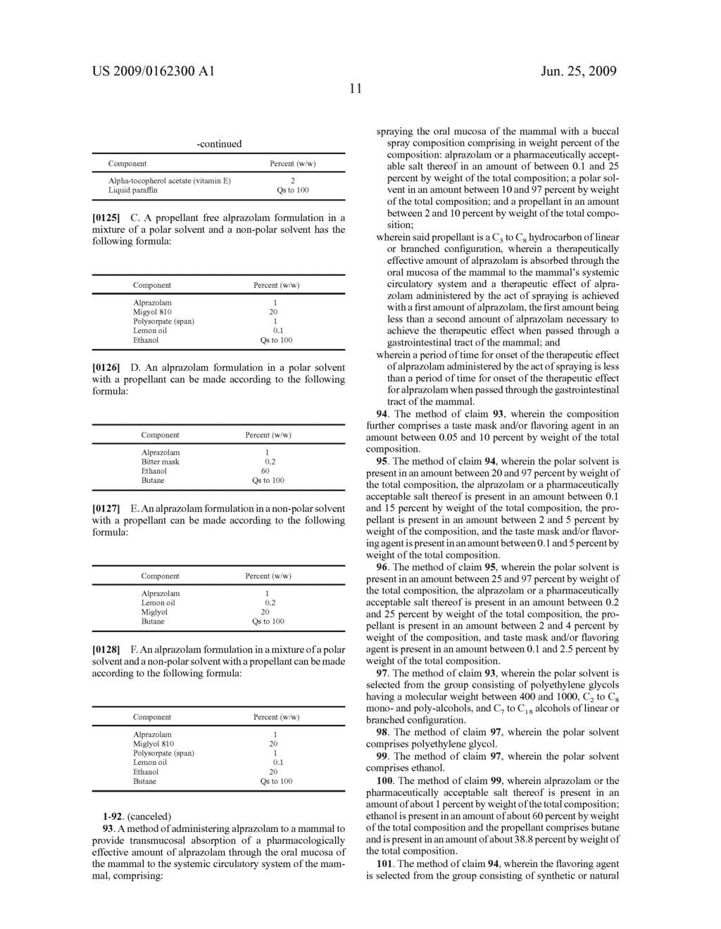 BUCCAL, POLAR AND NON-POLAR SPRAY CONTAINING ALPRAZOLAM - diagram, schematic, and image 13