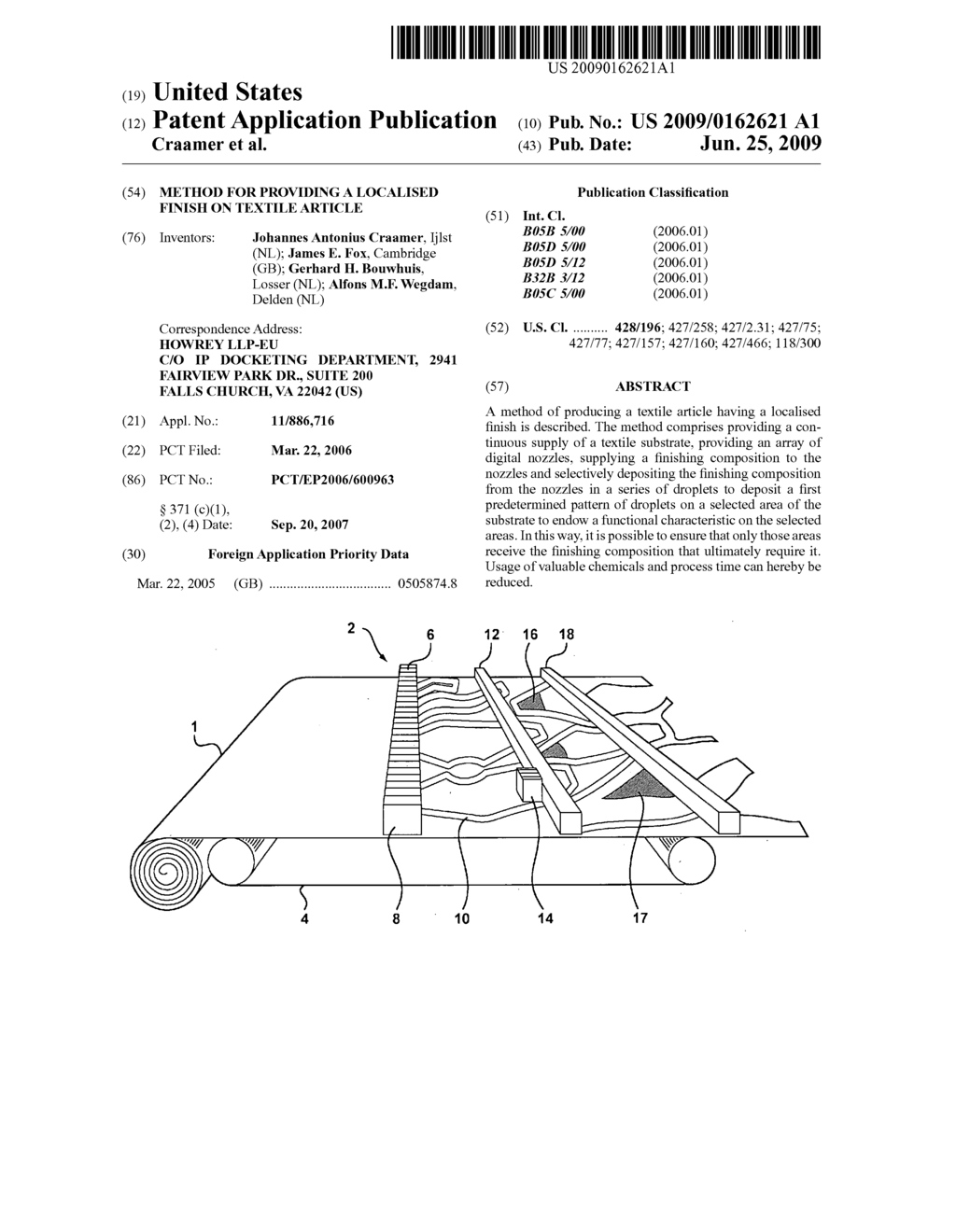 Method for Providing a Localised Finish on Textile Article - diagram, schematic, and image 01