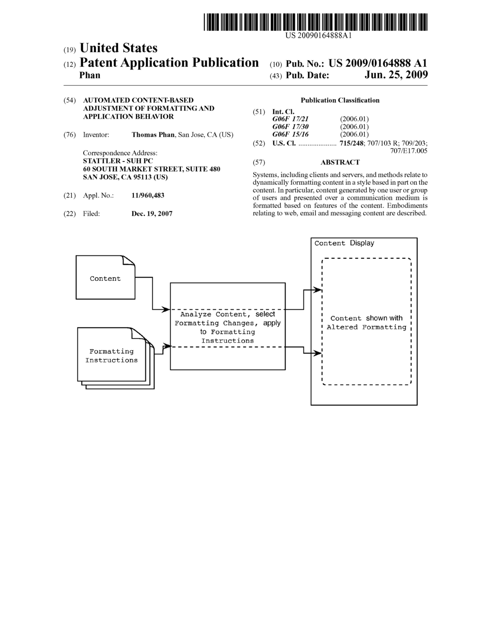 Automated Content-Based Adjustment of Formatting and Application Behavior - diagram, schematic, and image 01