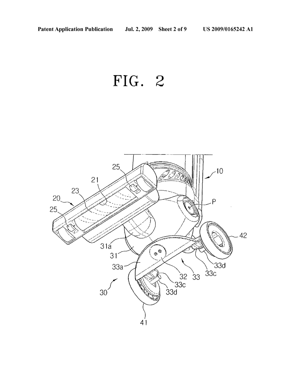 Upright vacuum cleaner having steering unit - diagram, schematic, and image 03