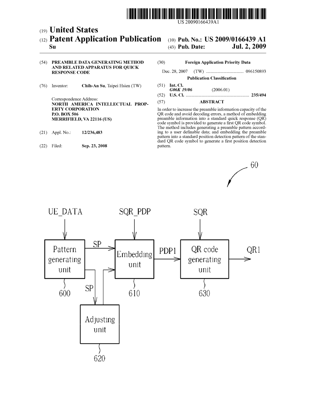 Preamble Data Generating Method and Related Apparatus for Quick Response Code - diagram, schematic, and image 01