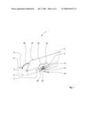 APPARATUS FOR THE PIVOTAL FASTENING OF AN ACTIVE SURFACE, IN PARTICULAR A SPOILER ON A WIND TUNNEL MODEL OF AN AIRCRAFT diagram and image