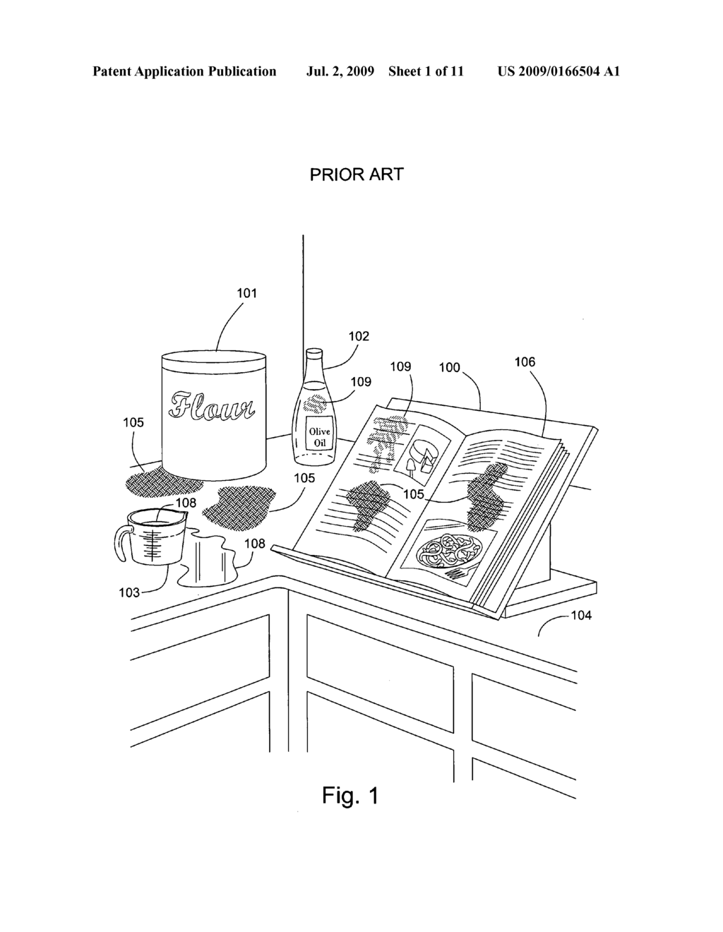 Protective cookbook stand - diagram, schematic, and image 02