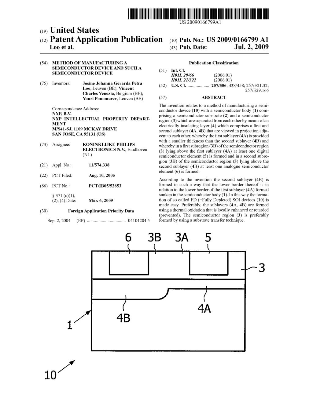 METHOD OF MANUFACTURING A SEMICONDUCTOR DEVICE AND SUCH A SEMICONDUCTOR DEVICE - diagram, schematic, and image 01