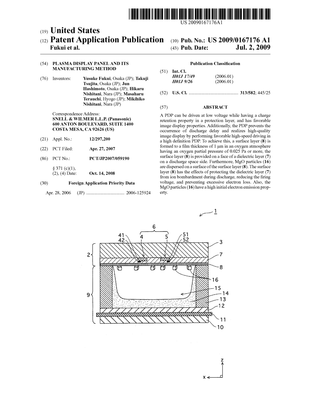 PLASMA DISPLAY PANEL AND ITS MANUFACTURING METHOD - diagram, schematic, and image 01