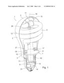 COMPACT FLUORESCENT LAMP WITH MECHANICAL SUPPORT MEANS AND STARTING AID diagram and image