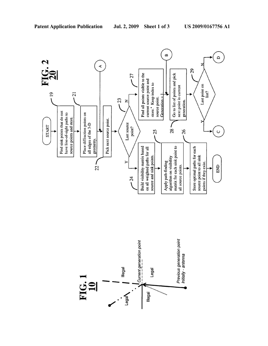 METHOD AND APPARATUS FOR COMPUTATION OF WIRELESS SIGNAL DIFFRACTION IN A THREE-DIMENSIONAL SPACE - diagram, schematic, and image 02
