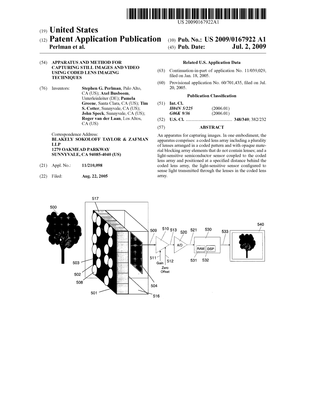 Apparatus and method for capturing still images and video using coded lens imaging techniques - diagram, schematic, and image 01