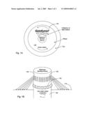 Image display by projecting optical source onto a rotating or moving surface diagram and image