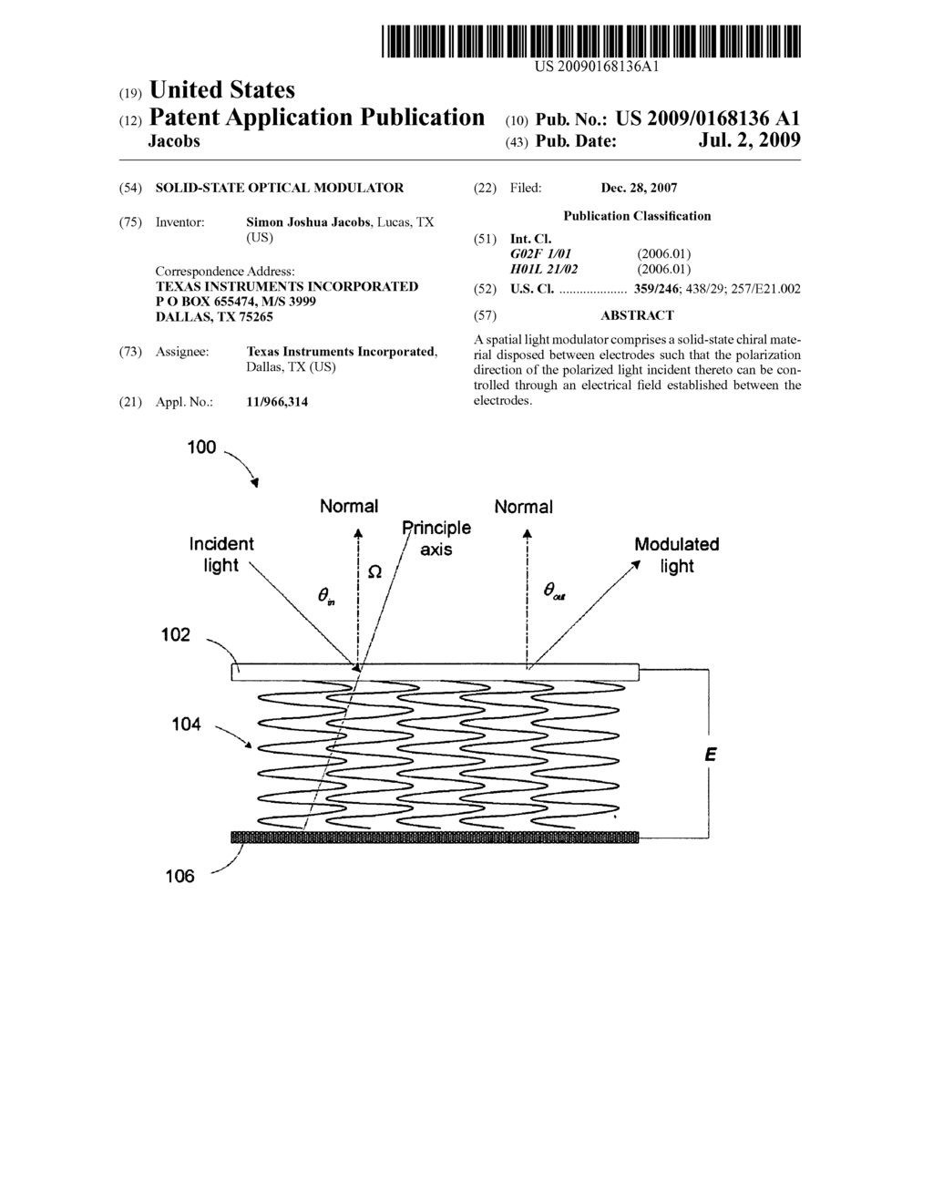 SOLID-STATE OPTICAL MODULATOR - diagram, schematic, and image 01