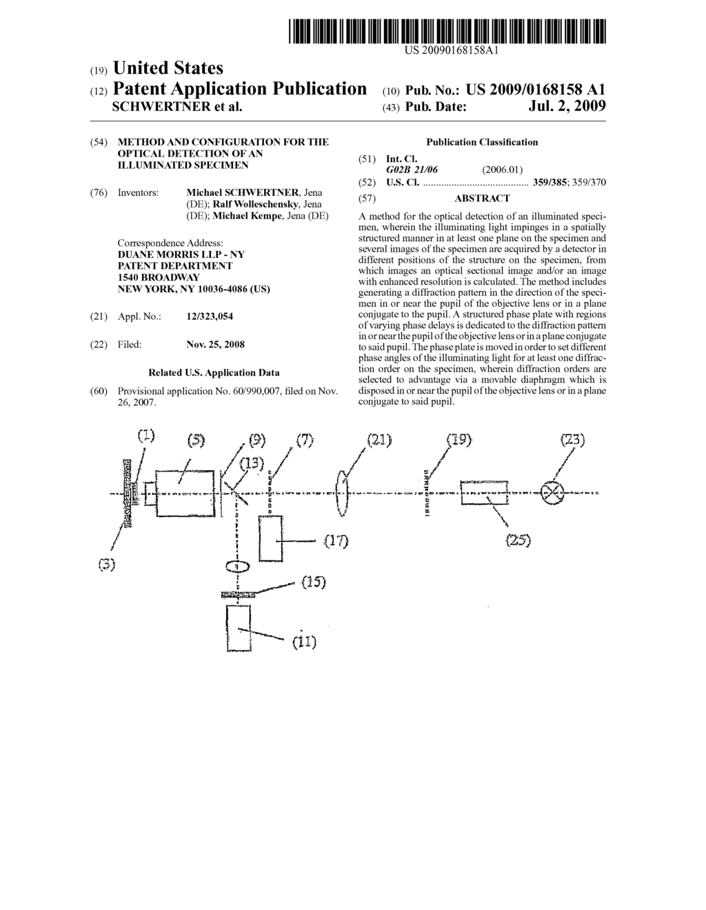 Method and Configuration for the Optical Detection of an Illuminated Specimen - diagram, schematic, and image 01