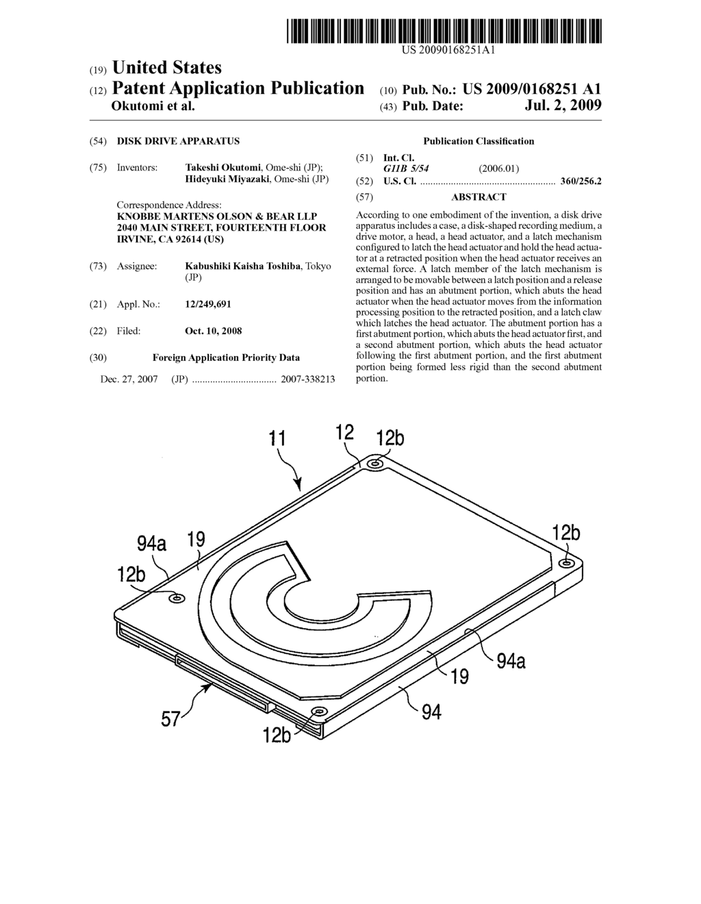 DISK DRIVE APPARATUS - diagram, schematic, and image 01