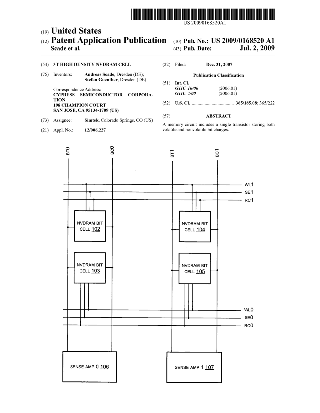 3T high density NVDRAM cell - diagram, schematic, and image 01