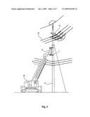 Method for replacing concrete utility pole without interrupting power supply by adopting pole clamp and pole crusher diagram and image