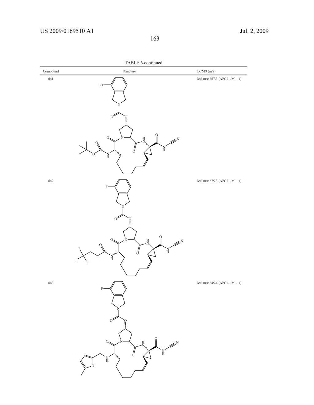 NOVEL MACROCYCLIC INHIBITORS OF HEPATITIS C VIRUS REPLICATION - diagram, schematic, and image 164